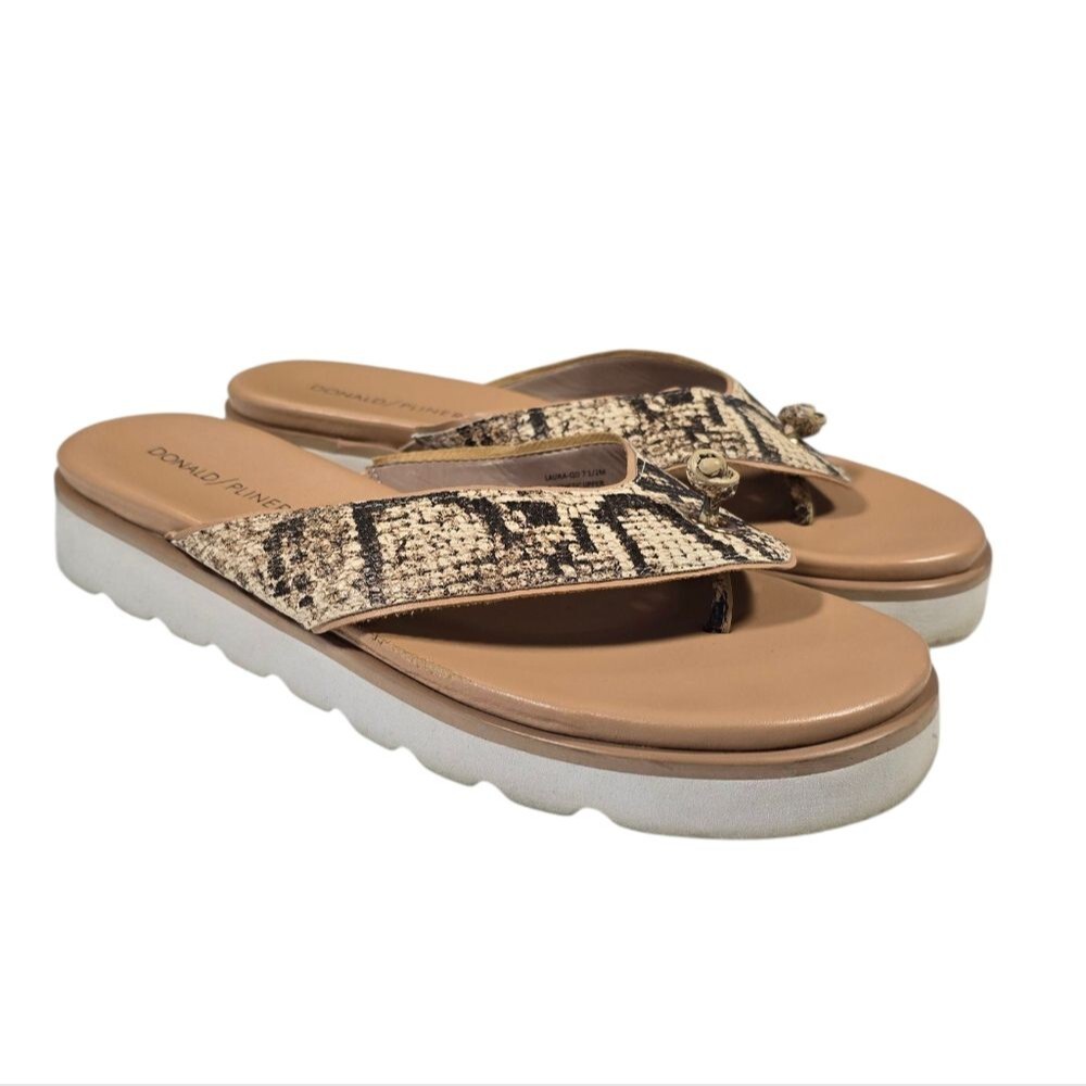 Donald J. Pliner Laura Faux Leather Snakeskin Print Sandals Women's sz 7.5